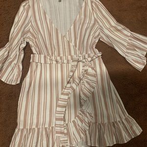 Pink and white striped dress